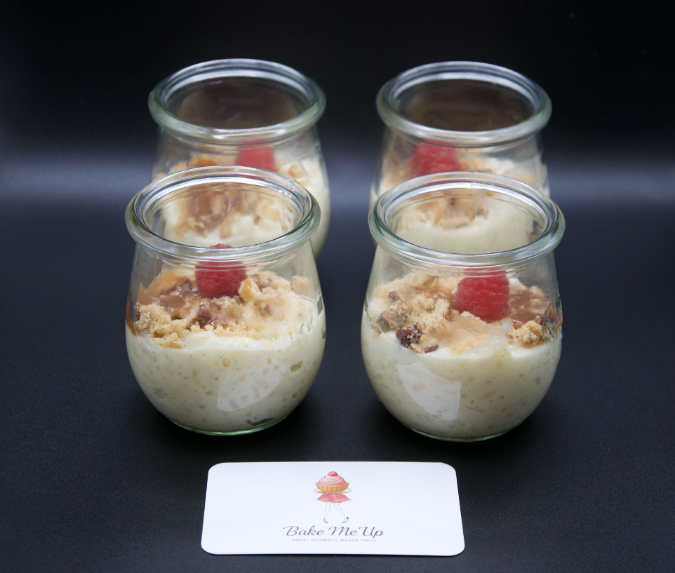 Bake Me Rijstpap met crumble-caramel-fruit (per 4 potjes)